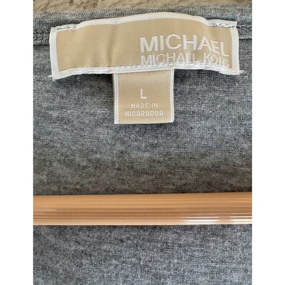 Michael Kors Gray Ruched Top Size Large EUC - Picture 5 of 7